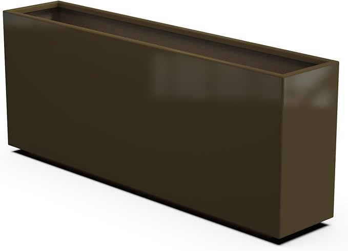 Plantercraft Powder-Coated Aluminum Planter Box - Rectangle - Metal All Weather | Indoor Outdoor | Made in USA | Fully Assembled