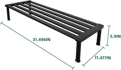 Metal Plant Stand, Rust-proof Aluminum Display Rack, Plants Display Stands Decoration Racks for Living Room Garden Balcony Patio (Ebony, 31.5Inch Low Leg)