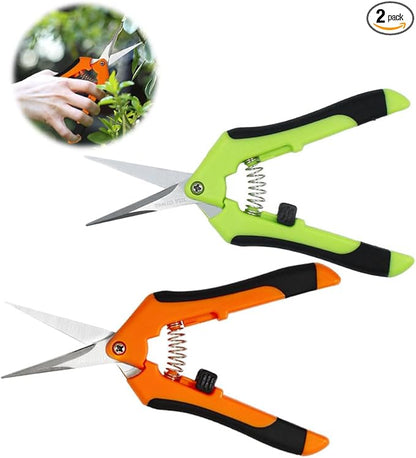 HAISHANG 2Pack Pruning Shears, 6.5 Inch Garden Shears, Gardening Scissors with Straight Stainless Steel Precision Blades for Trimming Plant, Herb, Flower, Hedge, Rose, Bonsai