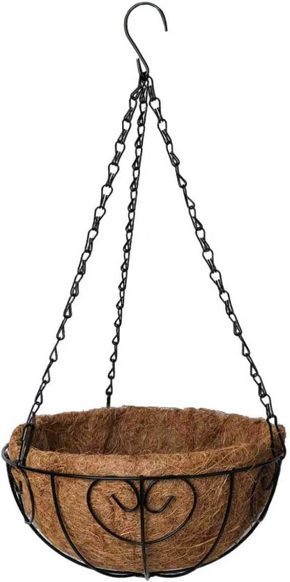 3-Pack Hanging & Wall-Mounted Plant Baskets with Natural Coconut Fiber Liner, Decorative Planters for Home Garden Patio Yard (3Pack HeartHanger, 10Inch)