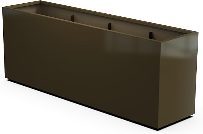 Plantercraft Powder-Coated Aluminum Planter Box - Rectangle - Metal All Weather | Indoor Outdoor | Made in USA | Fully Assembled