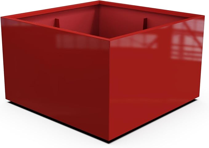 Plantercraft Powder-Coated Aluminum Planter Box - Square Cube - Metal All Weather | Indoor Outdoor | Made in USA | Fully Assembled