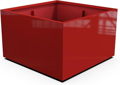 Plantercraft Powder-Coated Aluminum Planter Box - Square Cube - Metal All Weather | Indoor Outdoor | Made in USA | Fully Assembled