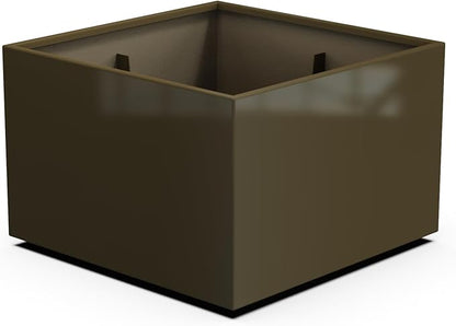 Plantercraft Powder-Coated Aluminum Planter Box - Square Cube - Metal All Weather | Indoor Outdoor | Made in USA | Fully Assembled