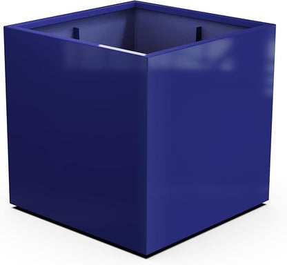 Plantercraft Powder-Coated Aluminum Planter Box - Square Cube - Metal All Weather | Indoor Outdoor | Made in USA | Fully Assembled
