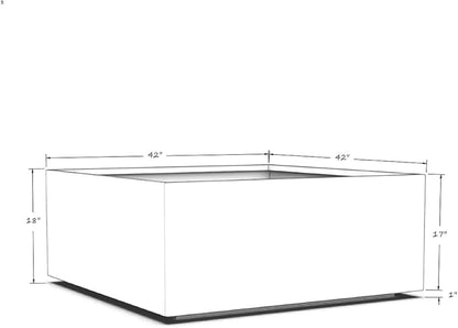 Plantercraft Powder-Coated Aluminum Planter Box - Square Cube - Metal All Weather | Indoor Outdoor Commercial Residential | Made in USA | Fully Assembled