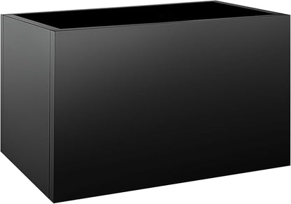 Metal Planter Box 40"x16"x24", Rectangular Steel Planter Box Frost Proof Rust Resistant Indoor&Outdoor, Heavy Duty Steel Planters for Commercial and Residential Use, Black