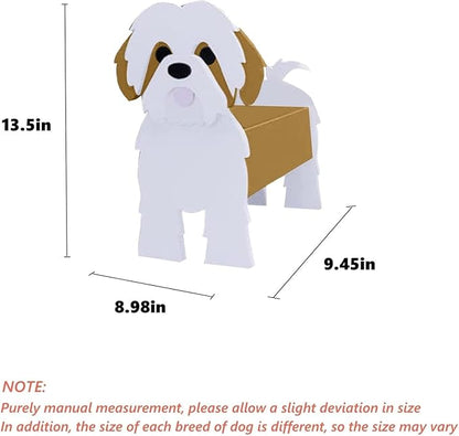 Brown Shih Tzu Dog Planter Plant Pots,Cute Dog Flower Planter,Gifts for Pet Lovers,Unique Animal Plant Pots,Office,Indoor Outdoor Garden Decor(9.45in*8.98 * 13.5in)