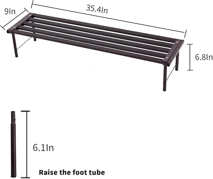 Metal Plant Stand, Rust-proof Aluminum Flower Pot Stand, Heavy Duty Planter Display Shelving for Patio Balcony Garden Living Room Decorative (Ebony, 35.4 Inch)