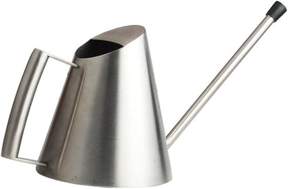 Lurrose Modern Stainless Steel Watering Can with Long Spout Ergonomic Handle Large Opening Sprinkling Pot for Indoor Outdoor Garden Plants House Flowers