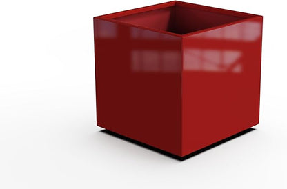 Plantercraft Powder-Coated Aluminum Planter Box - Square Cube - Metal All Weather | Indoor Outdoor | Made in USA | Fully Assembled