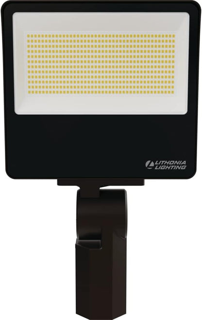 Lithonia Lighting All-in-One LED Flood Light, Waterproof LED Outdoor Light Fixture with Adjustable Brightness and Color Temperature, Yoke or Slipfitter Mount Dusk to Dawn Outdoor Lighting, UVOLT