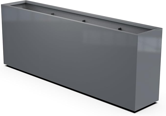 Plantercraft Powder-Coated Aluminum Planter Box - Rectangle - Metal All Weather | Indoor Outdoor | Made in USA | Fully Assembled
