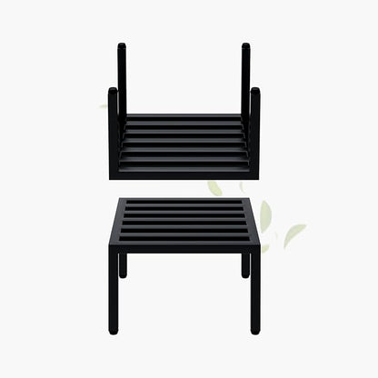 Zhongma 2 Pack 12" Sturdy Potted Plant Stand Flower Pot Holder Heavy Duty Construction, Square Low Plant Stand 12 x 12 x 7.87 inch for Home Indoor and Outdoor, Sturdy plant riser and saucer without Installation Required