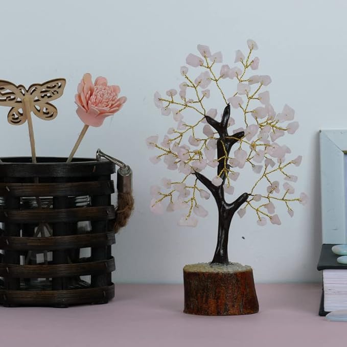 Rose Quartz Money Tree, Crystal Quartz Tree, Spiritual Gifts For Women, Rose Quartz Crystals, Crystal Healing For Beginners, Money Tree Crystal, Reiki Supplies, Spiritual Gifts, Pink Office Decor