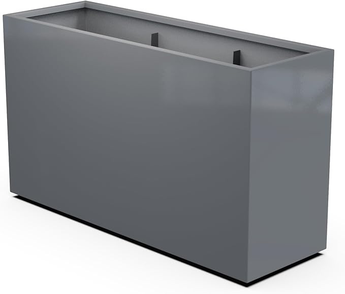 Plantercraft Powder-Coated Aluminum Planter Box - Rectangle - Metal All Weather | Indoor Outdoor | Made in USA | Fully Assembled