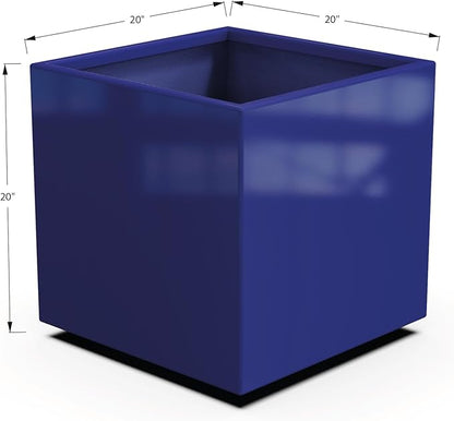 Plantercraft Powder-Coated Aluminum Planter Box - Square Cube - Metal All Weather | Indoor Outdoor | Made in USA | Fully Assembled
