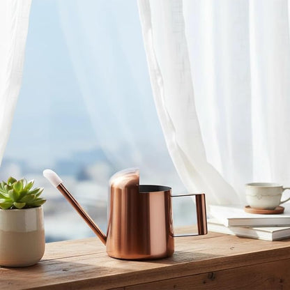 Watering Can 10oz/300ml Stainless Steel Long Spout Semi Open Powder Coated Flower Watering Pot for Garden Family Outdoor