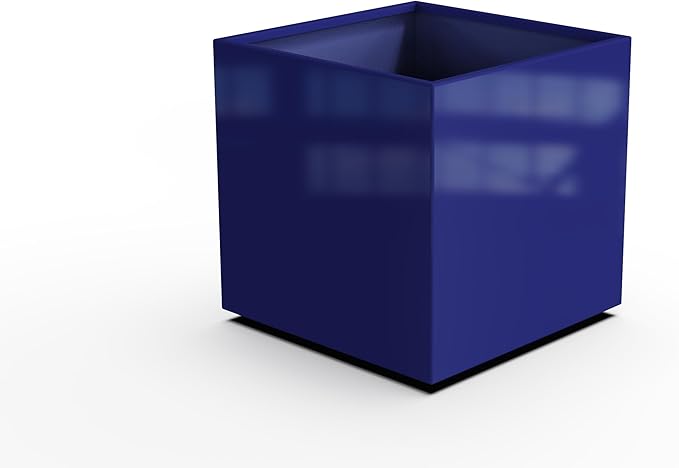 Plantercraft Powder-Coated Aluminum Planter Box - Square Cube - Metal All Weather | Indoor Outdoor | Made in USA | Fully Assembled