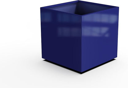 Plantercraft Powder-Coated Aluminum Planter Box - Square Cube - Metal All Weather | Indoor Outdoor | Made in USA | Fully Assembled