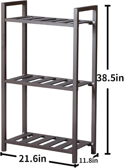 Plant Stand for Versatile Decor - Indoor/Outdoor Aluminum Stand with 300 LBS Strength, Sized L21.6 x W11.8 x H38.5 inch - Perfect for Patios, Gardens, Living Rooms