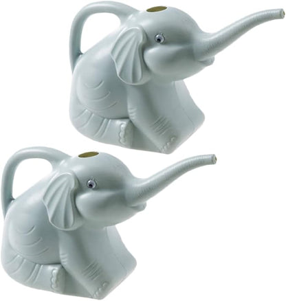 2pcs Elephant Shaped Watering Can Lightweight Plastic Watering Pot for Indoor Outdoor Garden Supply Safe Design