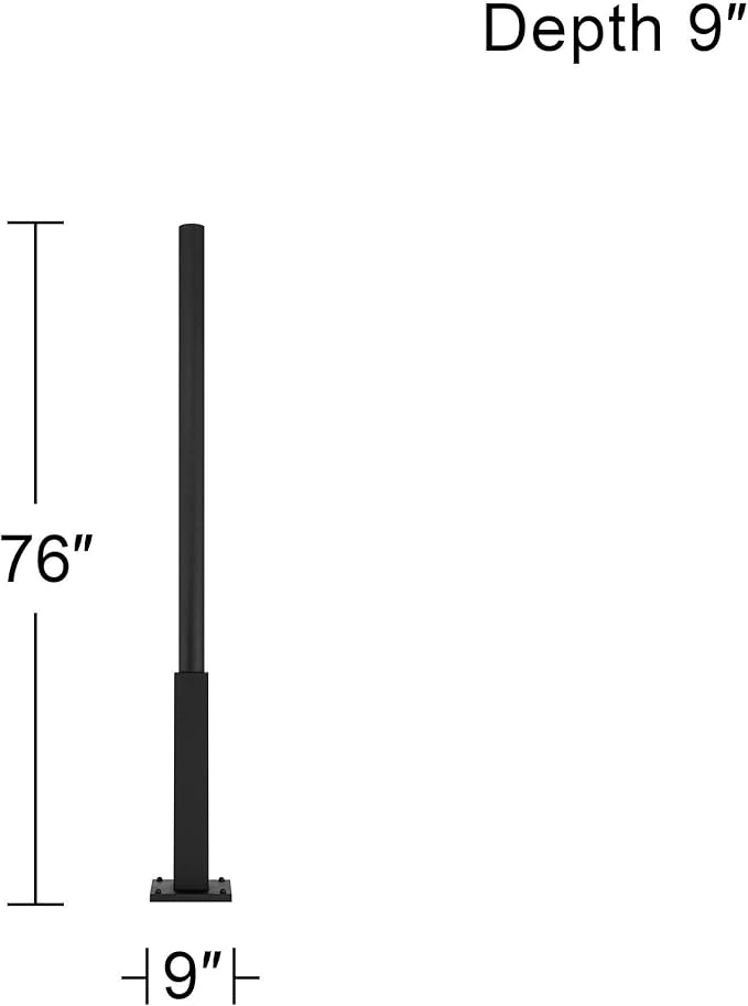 John Timberland Cantwell 76" High Black Outdoor Light Post