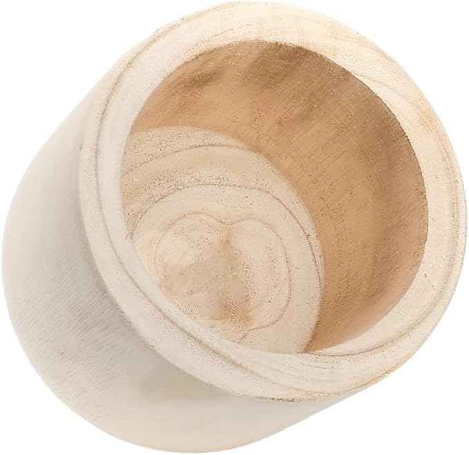CYS EXCEL 6.25'' Natural Cylinder Planter Lightweight Natural Wood Cachepot for Indoor Plants, Succulents, Herbs, Home & Office Decor