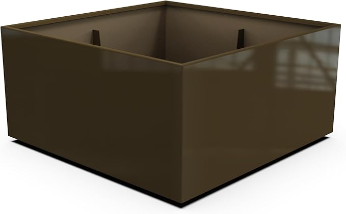 Plantercraft Powder-Coated Aluminum Planter Box - Square Cube - Metal All Weather | Indoor Outdoor | Made in USA | Fully Assembled