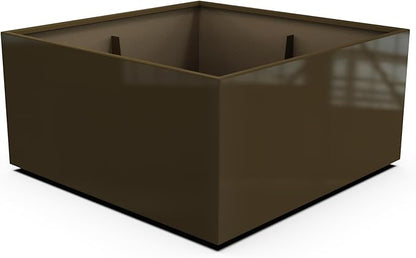 Plantercraft Powder-Coated Aluminum Planter Box - Square Cube - Metal All Weather | Indoor Outdoor | Made in USA | Fully Assembled