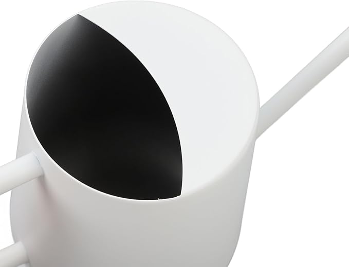 1L/33.8oz Wood Handle Long Spout Watering Can Stainless Steel Plant Watering Pot Garden Green Plant Flower Watering Kettle for Indoor Outdoor Plants Garden Flower (White)