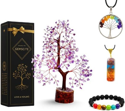 Amethyst Crystal Tree with Copper Wire – Handcrafted Gemstone Bonsai for Positive Energy, Healing & Elegant Home Decor