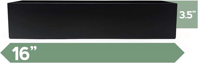 Buhbo Modern Steel Trough Rectangle Planter 16 inch, Black