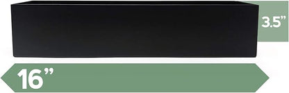 Buhbo Modern Steel Trough Rectangle Planter 16 inch, Black