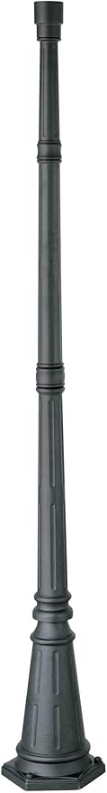 John Timberland Hepworth Traditional Outdoor Light Post and Cap Base Black Iron Aluminum Pole 76 3/4" Accessory for Exterior House Porch Patio Garage Yard Garden Driveway Home Lawn Walkway