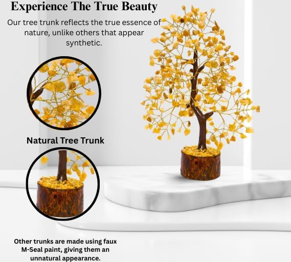 Yellow Aventurine Crystal Tree with Golden Wire – Handcrafted Gemstone Bonsai for Home Decor & Positive Energy