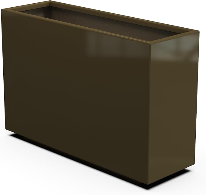 Plantercraft Powder-Coated Aluminum Planter Box - Rectangle - Metal All Weather | Indoor Outdoor | Made in USA | Fully Assembled