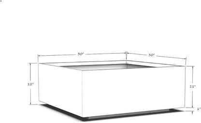 Plantercraft Powder-Coated Aluminum Planter Box - Square Cube - Metal All Weather | Indoor Outdoor Commercial Residential | Made in USA | Fully Assembled