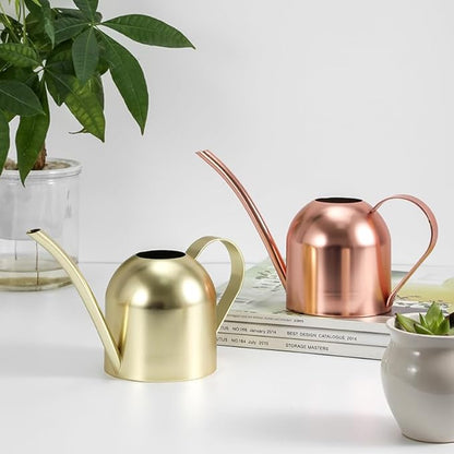 Stainless Steel Water Can for Indoor Plants and Garden (Gold 50 oz)