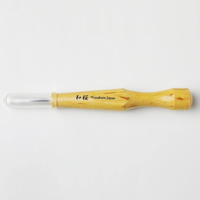 Wazakura Made in Japan Bonsai Chisel Single Bevel Skewed Hand Carving Tool 1.5 mm for Jin Shari Making, DIY Woodcarving Knife for Experts and Beginners (Single Bevel Skewed Kiwa Shape 1.5 mm)