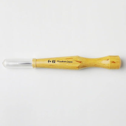 Wazakura Made in Japan Bonsai Chisel Single Bevel Skewed Hand Carving Tool 1.5 mm for Jin Shari Making, DIY Woodcarving Knife for Experts and Beginners (Single Bevel Skewed Kiwa Shape 1.5 mm)