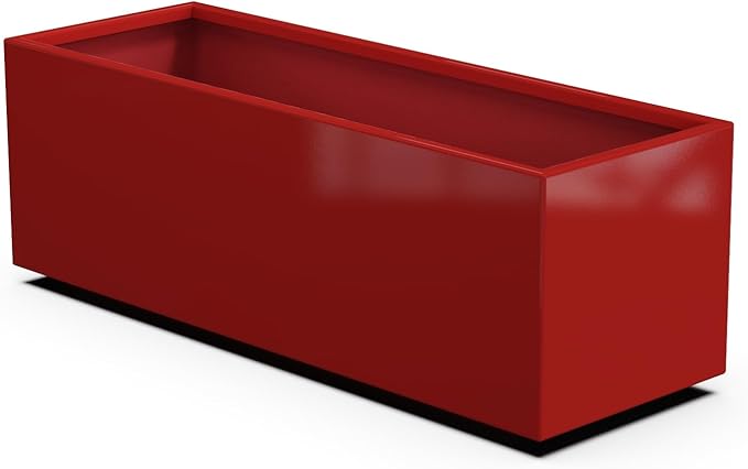 Plantercraft Powder-Coated Aluminum Planter Box - Rectangle - Metal All Weather | Indoor Outdoor | Made in USA | Fully Assembled