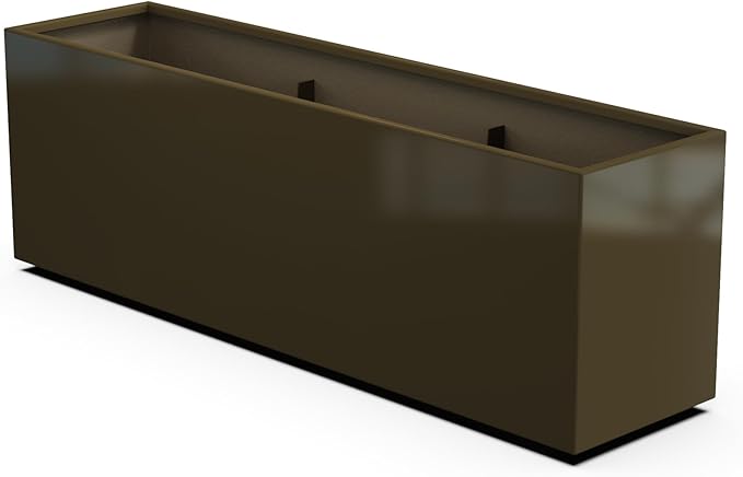 Plantercraft Powder-Coated Aluminum Planter Box - Rectangle - Metal All Weather | Indoor Outdoor | Made in USA | Fully Assembled