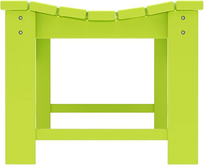 WO Home Furniture Outdoor 46" Backless HDPE Adirondack Bench, Poly Lumber Seat for Patio, Backyard, Balcony, All Weather Resistant with UV Protection, Lime