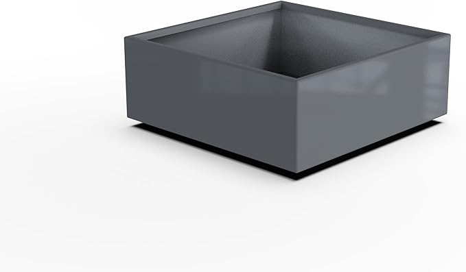 Plantercraft Powder-Coated Aluminum Planter Box - Square Cube - Metal All Weather | Indoor Outdoor | Made in USA | Fully Assembled