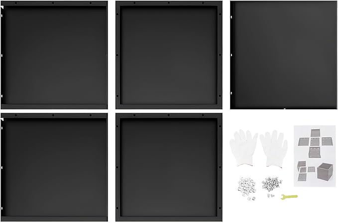 Steel Planter Box Square Indoor Outdoor Planters Large Metal Planter Flower Pot for Garden Patio Deck Yard Commercial Residential (Black, 20" L x 20" W x 20" H)