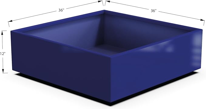 Plantercraft Powder-Coated Aluminum Planter Box - Square Cube - Metal All Weather | Indoor Outdoor | Made in USA | Fully Assembled