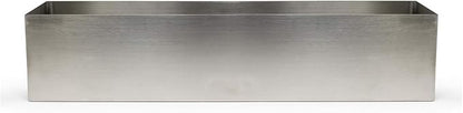 Buhbo Modern Trough Rectangle Planter Large 32 inch (8"x 6") Brushed Stainless Steel