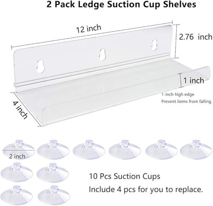 Acrylic Window Shelf Window Box Shelf Ledge Suction Cup Shelf Box (12 INCH)