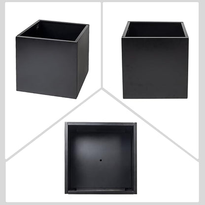 Tall Rectangular Removable Planter for Indoor or Outdoor Terraces, Porches, Durable All Weather, Garden, Modern Design, for Plants, Flowers(Cube)
